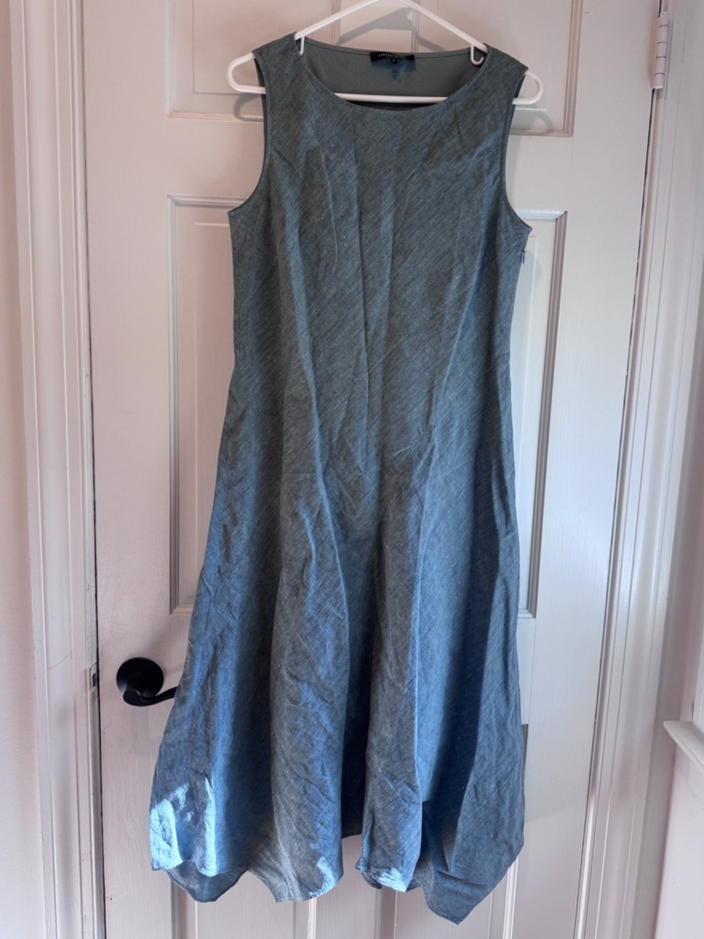 Lafayette 148 New York 100% Linen A-Line Dress Blue Size M